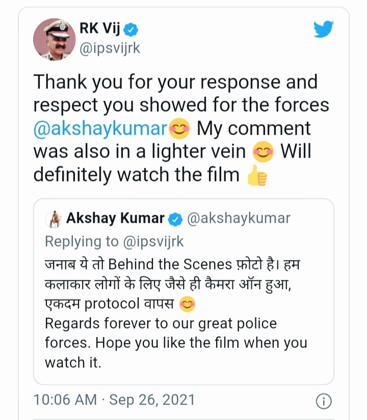 अक्षय कुमार के ट्वीट पर नाराज हुए छत्तीसगढ़ के आईपीएस, कह दी यह बात, अक्षय ने भी दिया जवाब