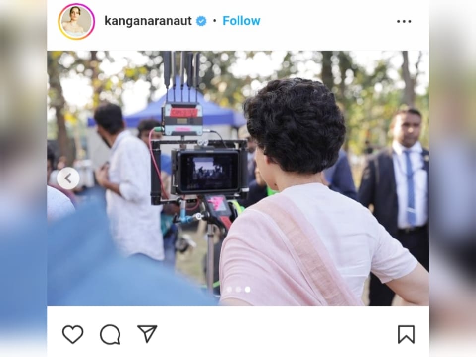 कंगना रनौत ने की फिल्म 'इमरजेंसी' के सेट की तस्वीरें शेयर, कहा फिल्म बनाने के लिए घर भी रख दिया गिरवी